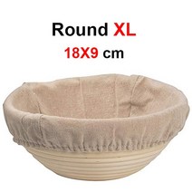 가정용 제빵 발효기 자연 등나무 빵 교정 바구니 수제 고리 버들 세공 베이킹 그릇 반죽 발, 12 Round 18X9