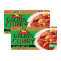 (2개묶음) S&B 중간매운맛 골든카레 (고형카레) 220g, 단품