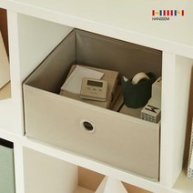 한샘 샘 폴리 수납바스켓 중 수납박스 / 샘책장 호환, 01.샘폴리바스켓(중)크림