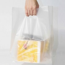 HD투명 무지 비닐쇼핑백 특대_(50+20)x65(cm) (100매) 옆폭있는 은은한 반투명 봉투, 반투명 무지, 100매