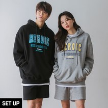 [SET]앨빈클로 HEROIC 오버핏 후드티 밴딩 스웨트 반바지 셋업 패키지