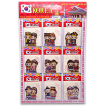 한국민예사 고무 아크릴 자석 9조세트 관광지 한복 캐릭터 태극기 4종 외국인 선물 korea fridge magnets, 04 태극기