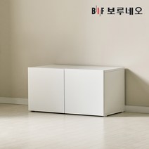 보루네오 뮤센 800 1단 낮은 거실장 슬림, 화이트블루 MS05