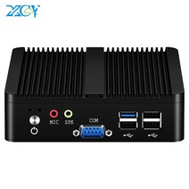 XCY 팬리스 미니 PC 인텔 셀러론 J1900 쿼드 코어 듀얼 이더넷 RS232 Windows Linux HDMI VGA 4xUSB WiFi 산업용 컴퓨터, [02] 4G RAM 64G SSD WiFi, [03] Intel Pentium J2900