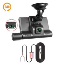자동차 DVR 캠코더 24 시간 주차 비디오 레코더 대시 캠 풀 HD 1080p 블랙박스 Dvrs 카캠 IPS 3 렌즈 카메라, 24H No rear camera_아무도