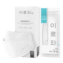 이로와 마스크 KF80 대형, 50매입, 1개, 화이트