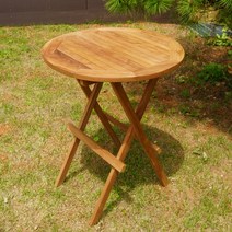 루이자몰 티크나무 원목 야외 원형테이블 60cm, 단품