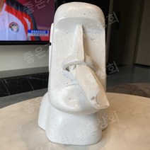 모아이석상 돌하르방 조각상 이스터 섬 석상 거실 티슈 상자 북유럽 스타일 재미 있은 홈, 흰색 검은 반점 콧물 코