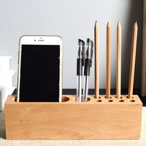 엔젤디오 원목 붓 홀더 펜홀더 붓꽂이 화구 다용도 보관함 연필 명함 스마트 폰 수납, 상세페이지 참조
