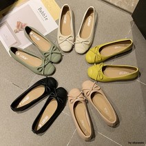 명품플랫슈즈 임산부구두 리본 발레 플렛 봄신발 라운드 플렛슈즈 발편한 가죽단화