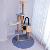 가르르 원목 우주선 캣타워 투명해먹 DIY, 1set, 연그레이