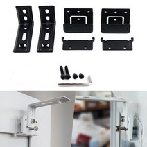 무타공 거실 침실 창틀 커텐 브라켓 검정 2p 창문 봉 커튼 못 없이 설치 블라인드 달기 이지픽스 리모델링 셀프 인테리어 매장 사무실 암막 광목 리넨 쉬폰 주름 커탠 달기 블랙