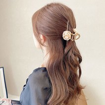 루즈루나 북유럽풍 로즈 메탈골드 집게핀 올림머리 반머리 헤어핀