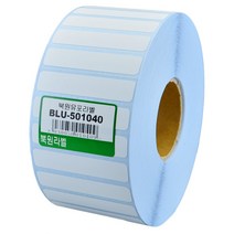 유포지 50X10mm 지관40mm 방수 롤 라벨스티커 BLU-501040