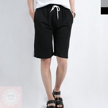 남자 반바지 5부 트레이닝 팬츠 허리 밴딩 홈웨어 옆라인 2줄