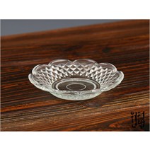 유리 호박 잔받침별도, 찻잔받침