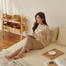 스너그홈 천연라텍스 매트리스 토퍼 퀸 베이지 5cm