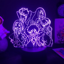 나의 히어로 아카데미아 맞춤형 dabi 아크릴 입상 led 센서 라이트 어린이 침실 장식 테이블 램프 선물, with controller(16b)