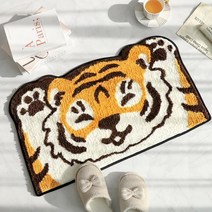 호랑이해 현관 욕실 주방 극세사 발매트 바닥냉기차단, 큐티타이거 발매트 소