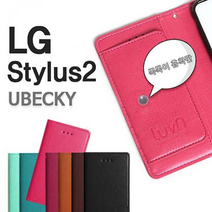 LG 스타일러스2 유베키 앱솔 다이어리 케이스 2중 카, 블랙, 없음