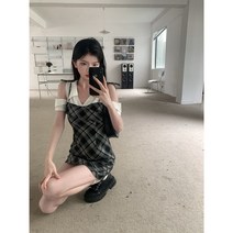 헤일리 다이어리 블랙 체크 스커트 조이치마