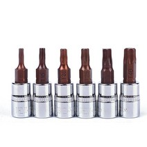 6개/대 1/4 "6.3mm Torx 스크루 드라이버 비트 소켓 헤드 CR-V 재료 T10, 01 020101185