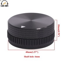 CNC 가공 솔리드 알루미늄 전위차계 노브 버튼 캡 오디오 앰프 DAC 라디오 턴테이블 로터리 고무 링 포함 40x18mm, [04] Black