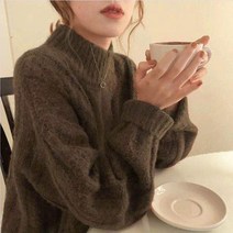 [예쁨시전] 여자 루즈핏 날씬해보이는 트위스트 니트 스웨터