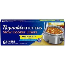 Reynolds Kitchens 슬로우 쿠커 라이너 스몰 0.9-2.8리터 1-3쿼트에 적합 5개입, Regular - 6 Count