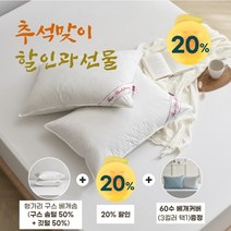 (20%행사와 선물)프라우덴 헝가리산 구스 베개솜(솜털50%)+60수 베개커버선물, 800g, 핑크스트라이프