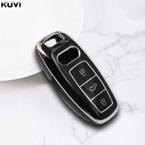 아우디 호환 키케이스도금 TPU 자동차 키 케이스 아우디 A1 A3 8P A4 A5 A6 C7 A7 S3 S7 S8 R8 Q2 Q3 Q5 Q7, 07 D style Black