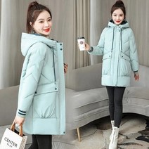 여성패딩 재킷 2022 겨울 파카 새로운 면 옷 중간 길이 다운 재킷 한국어 느슨한 따뜻한 두꺼운 후드 파카