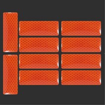 10p 직사각 리플렉터 공사 현장 안전모 스티커 차량용 반사