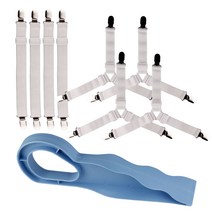 침대시트 고정클립 일자형4개+Y자형4개+매트리스리프터1개, 침대시트고정밴드일자형4개+Y자형4개+매트리스리프터