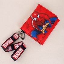 마블 스파이더맨 3단 벨크로 액션 지갑 교통카드 휴대용 목걸이지갑 남아 아동 초등 학생 선물