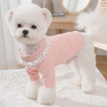 솜앤샵 강아지옷 크레파스 체크 티셔츠, 오렌지