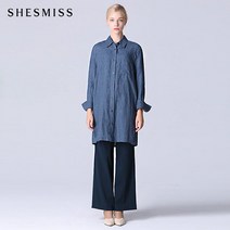 쉬즈미스 쉬즈미스 린넨 롱 버튼셔츠