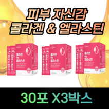 피부 자신감 고함량 먹는 콜라겐 엘라스틴 피쉬 맛있는 건강 비타민 진피 히알루론산 저분자 식약처 식약청 인증 인정 어린 생선 갱년기 중년 여성 여자 엄마 어머니 선물 추천 펩타이드, 90포-3통, 2g