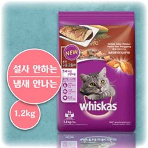 위스카스 고양이 사료 구운 고등어 포켓 1세 이상 잘 먹는 기호성 좋은 가성비 저렴한 양많은 설사 토 안하는 장 건강 소화 도움 곰팡이 거부감 없는 반려 묘 동물 예민한 단백질, 1.2kg, 1개입(1.2kg)