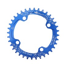 자전거크랭크 달팽이 체인 링 104BCD 라운드 32 34 36 38 40 42T 44 46 이빨 좁은 와이드 초경량 MTB 산악 자전거 104 BCD 체인 링, 01 32T, 03 blue