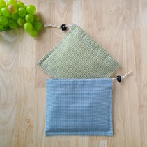 [DIY] (5개세트) 더스트백 복조리주머니 광목주머니 면파우치 미니 조리개파우치만들기 블루 체크원단 디자인선택