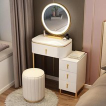콘솔화장대 엔틱화장대 세트 모던한 테이블 거울 가정용 침실 가구 의자 및 메이크업, 50cm set-white