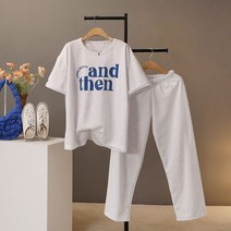 모노시크 레로나 앤드 티셔츠 + 일자 밴딩 팬츠 세트 MNOF027