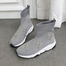 구두모모 디렉터 샤이닝스타 니트 슬립온(4cm)