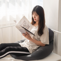 나은상점 여름 아이스 쿨링 쿨부인 라텍스 뚱뚱 바디 필로우 U자형 커버, 뚱뚱 U자형 커버 그레이