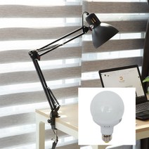 샛별하우스 책상스탠드 학습용 독서용 스탠드 브라이트 LED스탠드 (8종), 하이텍 집게형 스탠드[블랙], LED볼구(노란빛)