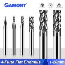 밀링 커터 톱니 드릴 GAMONT 블랙 나노 코팅 텅스텐 스틸 카바이드 플랫 엔드밀 CNC 기계 가공 HRC50 4F, 75.18x40Cx18Dx100L - 10PCS