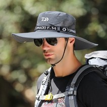 new daiwa 낚시 버킷 모자 남성 여성 야외 스포츠 낚시 태양 모자 캠핑 하이킹 버킷 캡, 어두운 회색