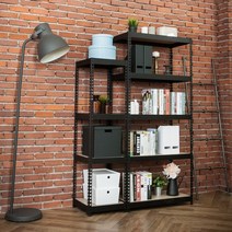 하트랙 무볼트 앵글 900x400x900x6단 선반 매립형, 블랙