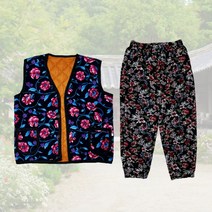 촌캉스 옷 할머니 김장 꽃무늬조끼 촌캉스룩 할미룩 몸빼바지 세트 의상